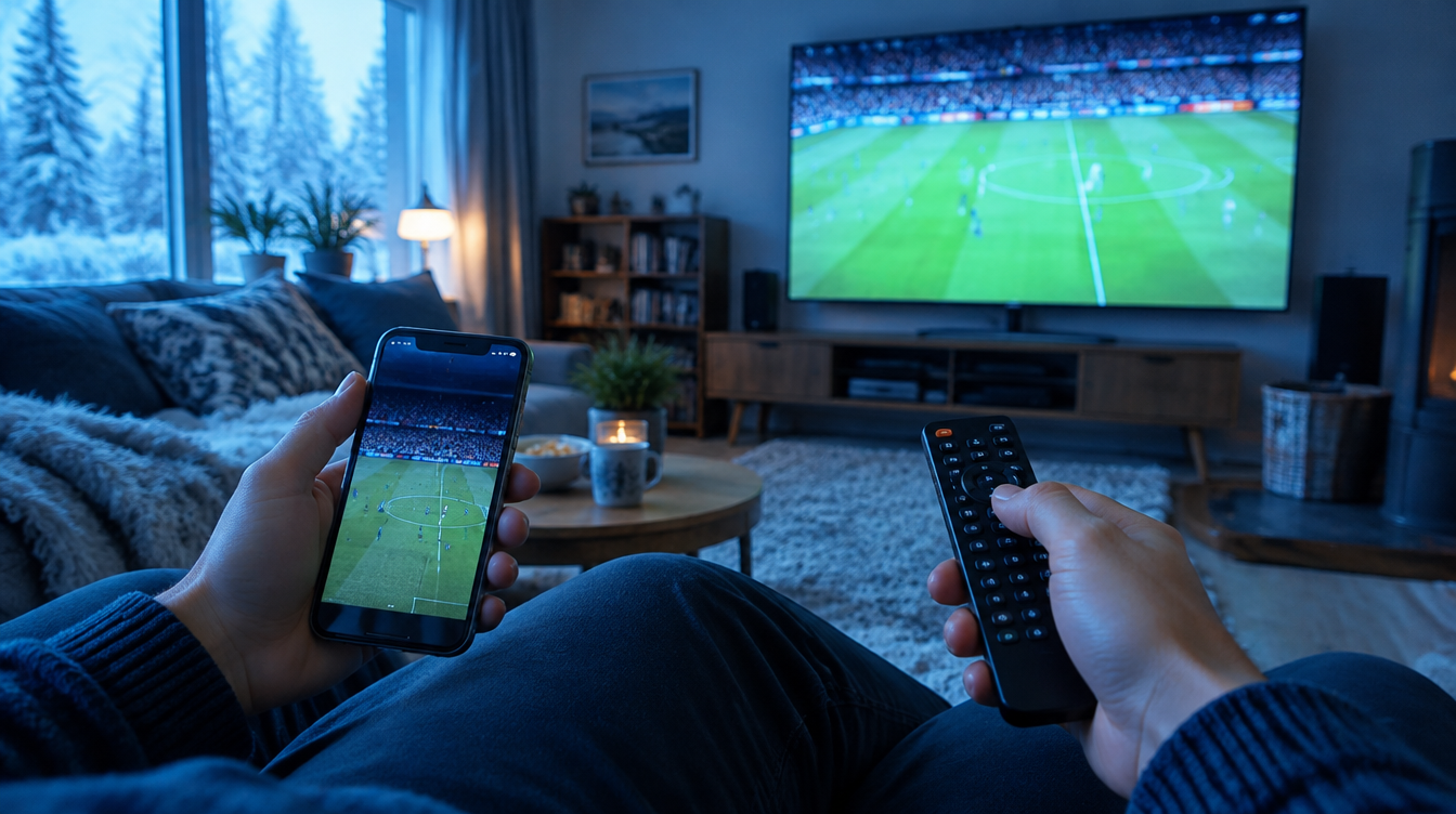 IPTV Suomi opas: urheilu mobiilissa ja 4K-televisiossa, kaukosäädin kädessä